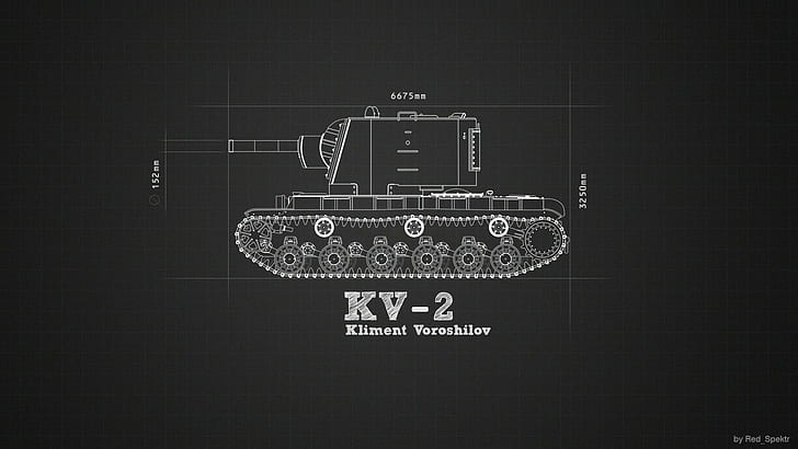 รถถัง, ทหาร, KV-2, พิมพ์เขียว, วอลล์เปเปอร์ HD