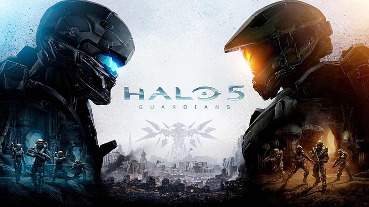 วอลล์เปเปอร์ดิจิทัล Halo 5 Guardians, วิดีโอเกม, Halo 5, Frictional Games, นิยายวิทยาศาสตร์, Master Chief, Spartan Locke, วอลล์เปเปอร์ HD