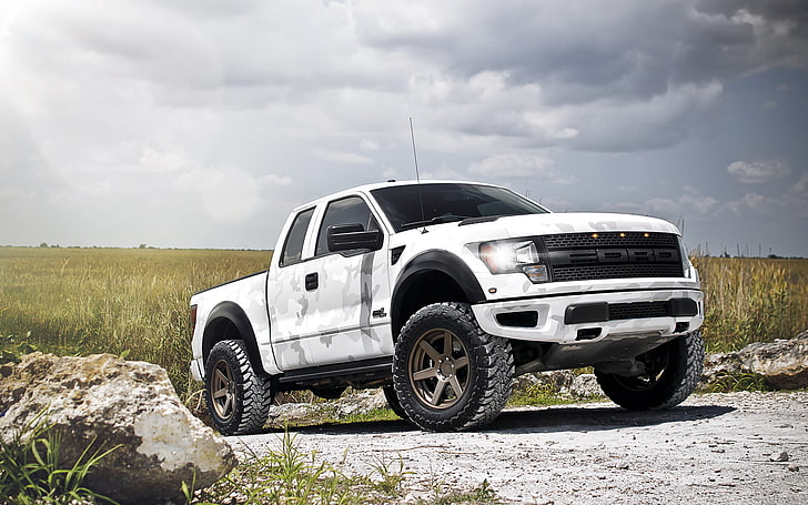 Camo Ford Raptor, white Ford F150 Raptor pickup truck, Cars, Ford, jeep, HD wallpaper
