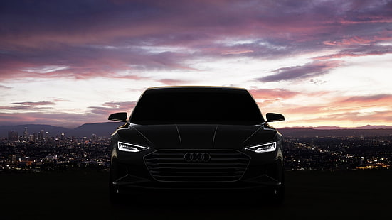 veículo Audi preto, Audi, Audi Prologue, carros-conceito, HD papel de parede HD wallpaper
