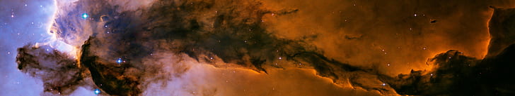 esa hubble espaço profundo espaço nebulosa sóis estrelas galáxia águia nebulosa exibição múltipla tela tripla é o que está lá fora, HD papel de parede