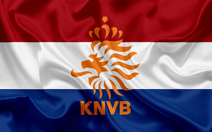 Piłka nożna, reprezentacja Holandii w piłce nożnej, godło, logo, Holandia, Tapety HD