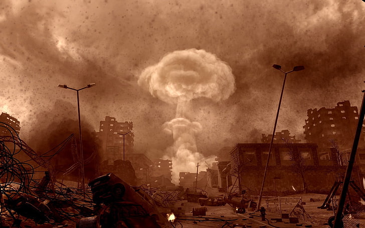 современная война апокалипсис ядерные взрывы атомная бомба cod4 1680x1050 архитектура Modern HD Art, апокалипсис, современная война, HD обои