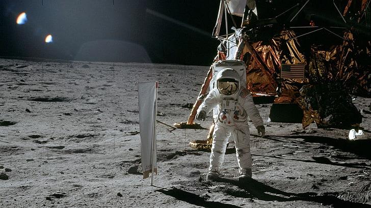 Bulan, luar angkasa, astronot, Tata Surya, Wallpaper HD