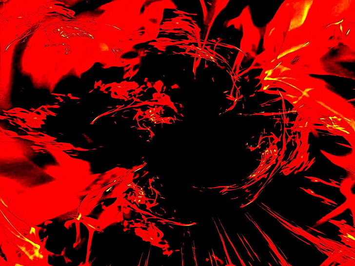Fondo de pantalla digital de explosión rojo y negro, Resumen, Rojo, Artístico, CGI, Colores, Patrón, Formas, Salpicadura, Textura, Fondo de pantalla HD