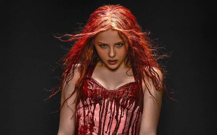 Chloe Grace Moretz, Chloë Grace Moretz, женщины, актрисы, рыжие, окрашенные волосы, мокрые волосы, HD обои
