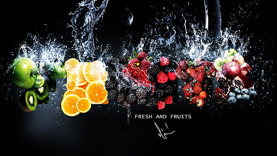 Свежие фрукты, свежие фрукты, HD обои HD wallpaper