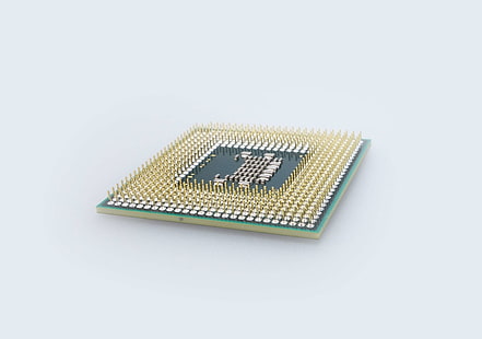 центральный процессор, чип, компьютер, процессор, электроника, микрочип, микропроцессор, контакты, процессор, технология, HD обои HD wallpaper