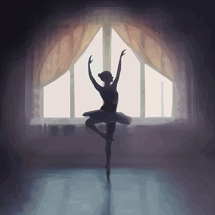 Obra de arte, bailarina, ballet, marcos de ventana, contraluz, Fondo de  pantalla HD | Wallpaperbetter