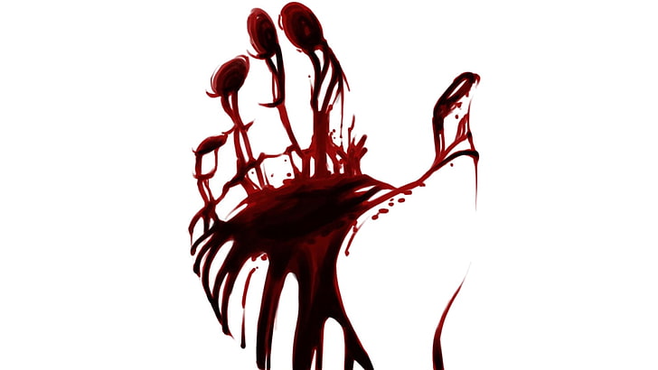 赤い血のクリップアート、血、手、ミニマリズム、 HDデスクトップの壁紙