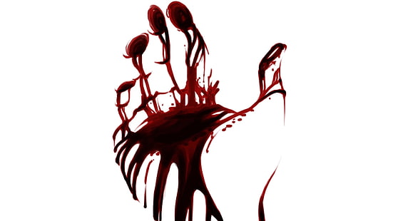 الدم الأحمر قصاصة فنية ، الدم ، اليدين ، بساطتها، خلفية HD HD wallpaper