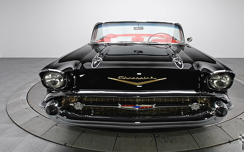 schwarzes Cabrio-Druckgussmodell, Chevrolet Impala, Auto, Oldtimer, schwarze Autos, Fahrzeug, Oldtimer, HD-Hintergrundbild HD wallpaper