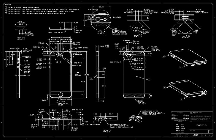 smartphone diagram blueprint, Apple Inc., iPhone, diagrams, blueprints, whiteprint, technology, HD wallpaper