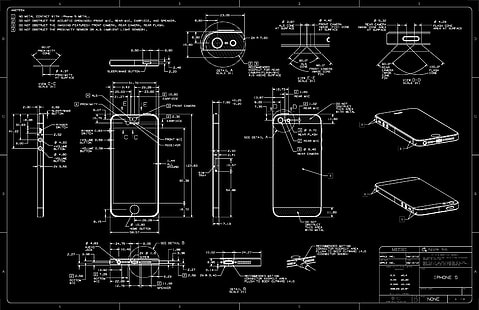 progetto diagramma smartphone, Apple Inc., iPhone, diagrammi, progetti, progetto, tecnologia, Sfondo HD HD wallpaper