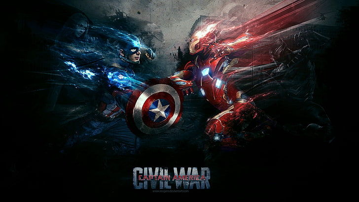 Captain America, Captain America: Civil War, Iron Man, HD tapet