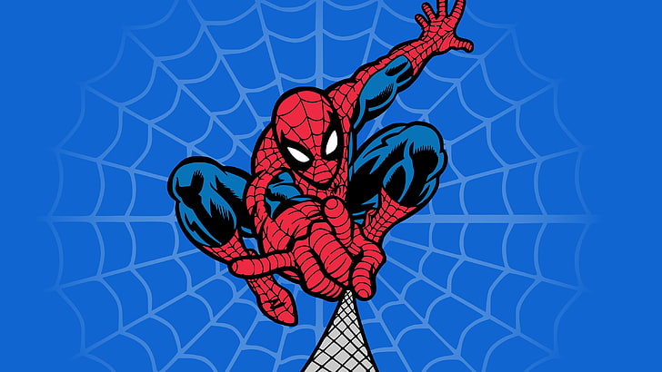Spider-Man illustration, network, web, costume, Spider-man, Marvel Comics, HD wallpaper