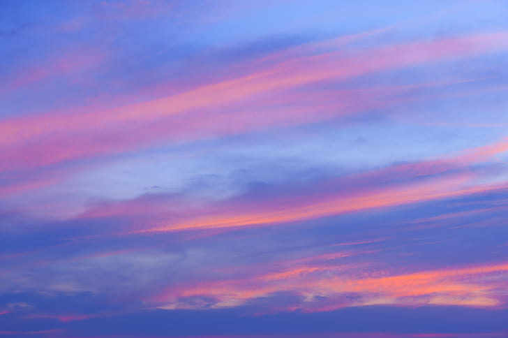 the sky, clouds, sunset, background, pink, colorful, sky, beautiful, HD wallpaper