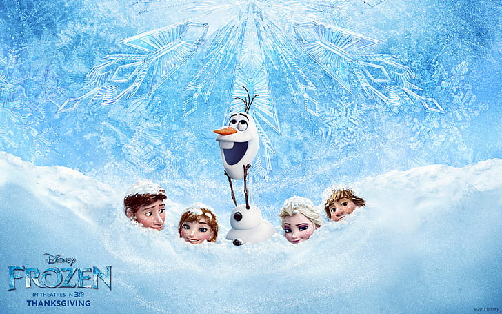 Movie, Frozen, Anna (Frozen), Elsa (Frozen), Frozen (Movie), Hans (Frozen), Kristoff (Frozen), Olaf (Frozen), HD тапет