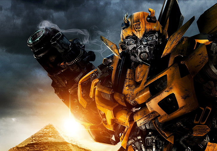 Transformer Bumblebee digital wallpaper, the sky, the sun, weapons,  fiction, HD wallpaper | Wallpaperbetter