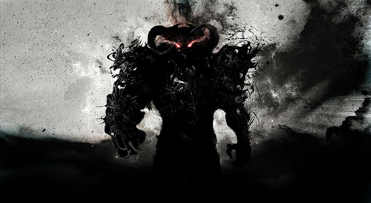 The Shadow Demon, demon, hell, shadow, dark, 3d and abstract, HD wallpaper