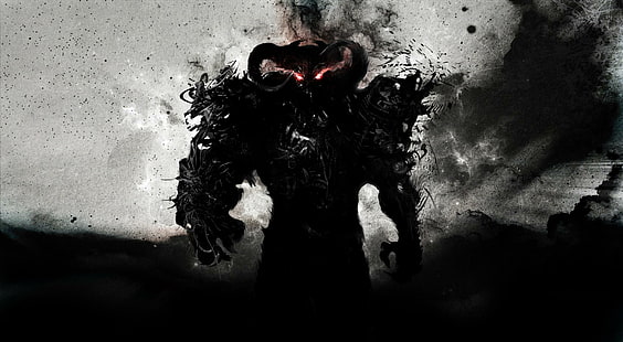Demon Bayangan, iblis, neraka, bayangan, gelap, 3d dan abstrak, Wallpaper HD HD wallpaper