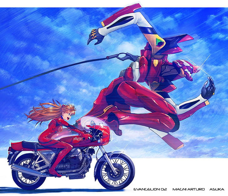 anime, Asuka Langley Soryu, EVA Unit 02, Neon Genesis Evangelion, HD wallpaper