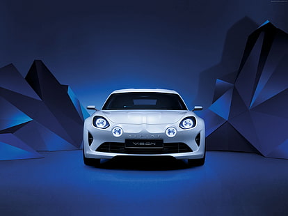 Salón del automóvil de Ginebra 2016, blanco, Renault Alpine Vision, coche deportivo, Fondo de pantalla HD HD wallpaper