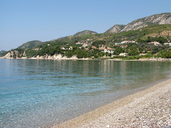 Samos Beach, Samos, กรีซ, ชายหาด, Druffix, 3 มิติและนามธรรม, วอลล์เปเปอร์ HD