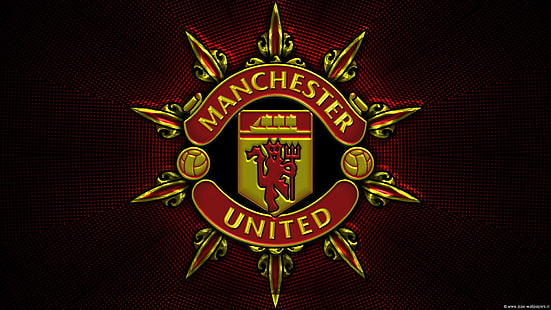 Футбол, Манчестър Юнайтед, емблема, лого, HD тапет HD wallpaper