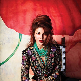 Jacqueline Fernandez, 5K, เสื้อผ้าประจำชาติ, บอลลีวูด, วอลล์เปเปอร์ HD HD wallpaper