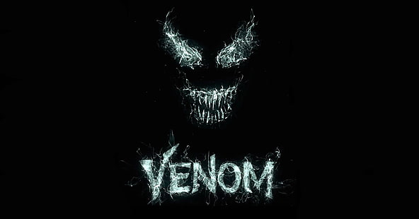 Papel de parede digital Venom, fundo, olhos, preto, Sony, logotipo, 2018, histórias em quadrinhos, MARVEL, Venom, simbionte, simbionte, captura, estamos #venom, HD papel de parede HD wallpaper