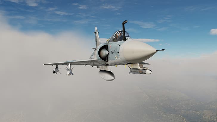 Mirage 2000, 디지털 전투 시뮬레이터, dcs world, 항공기, 비행기, 비디오 게임, HD 배경 화면