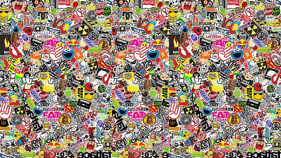 sticker bomb, HD wallpaper HD wallpaper
