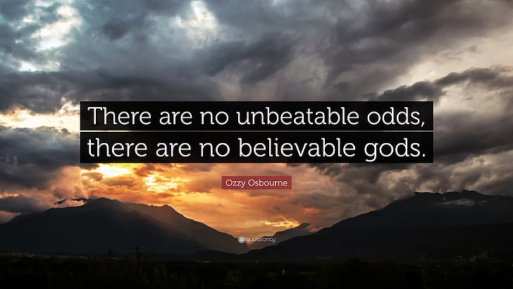 nature, landscape, sunset, clouds, quote, Ozzy Osbourne, hill, quotefancy, music, lyrics, text, God, religious, mountains, HD wallpaper
