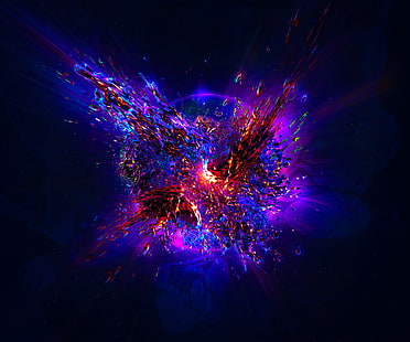 انفجار ، الانفجار الكبير ، الأرجواني ، 3D ، HD، خلفية HD HD wallpaper