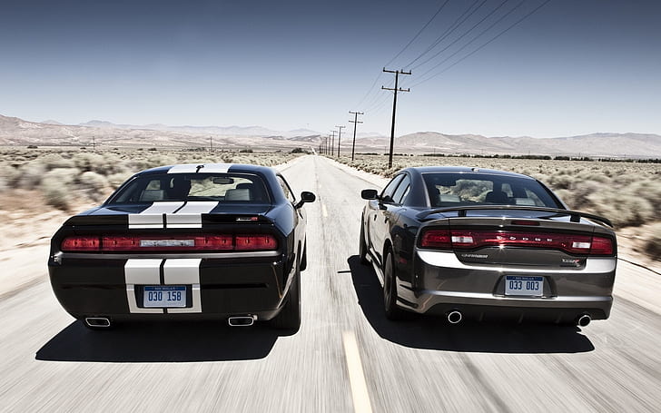 cars muscle cars roads vehicles dodge charger dodge challenger srt8 1920x1200  Technology Vehicles HD Art , cars, muscle cars, HD wallpaper