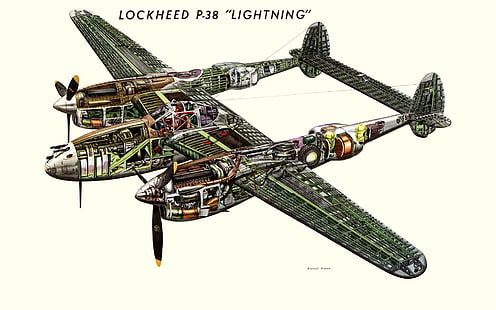 Militära flygplan, Lockheed P-38 Lightning, HD tapet HD wallpaper
