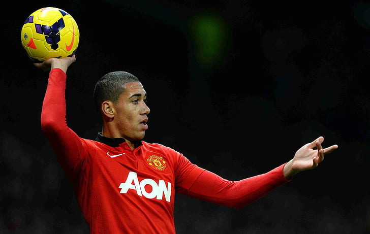 chris smalling, football player, manchester united, men's red nike aon jersey top, chris smalling, football player, manchester united, HD wallpaper