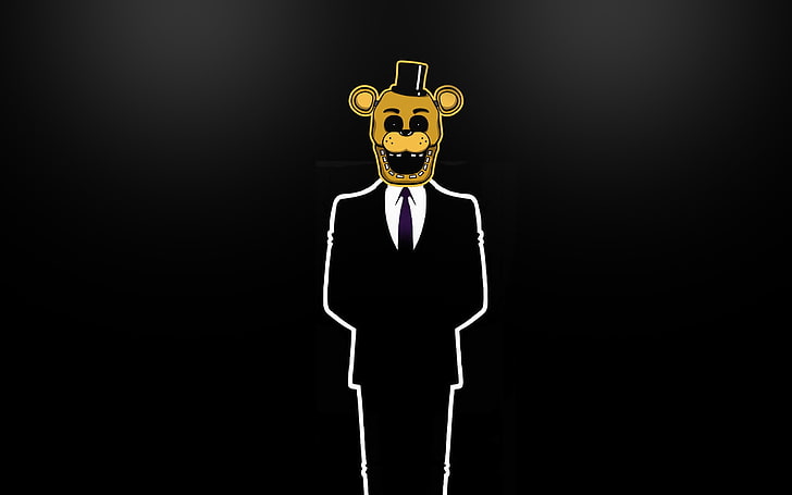 anthropomorphic illustration, #Gold Freddy, #Minimalism, #FNAF, HD wallpaper