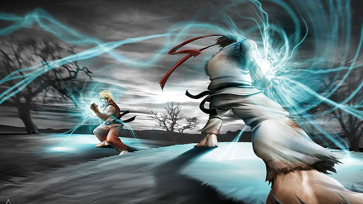 Street Fighter Ryu and Ken illustration, Street Fighter, Game, Street, HD wallpaper