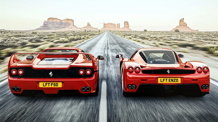 Ferrari F50 Enzo supercar merah, Ferrari, Red, Supercar, Wallpaper HD