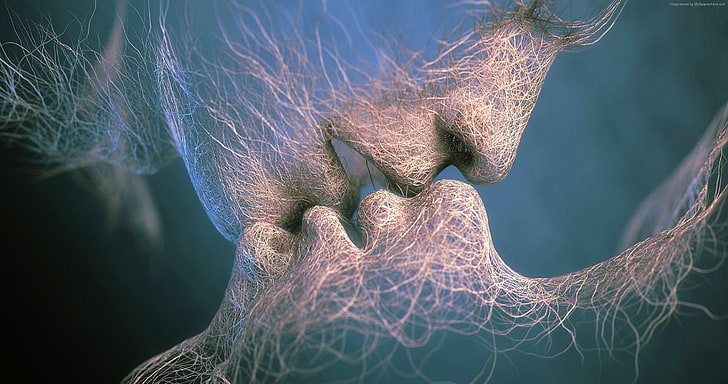 4k, veins, love image, kiss, HD wallpaper