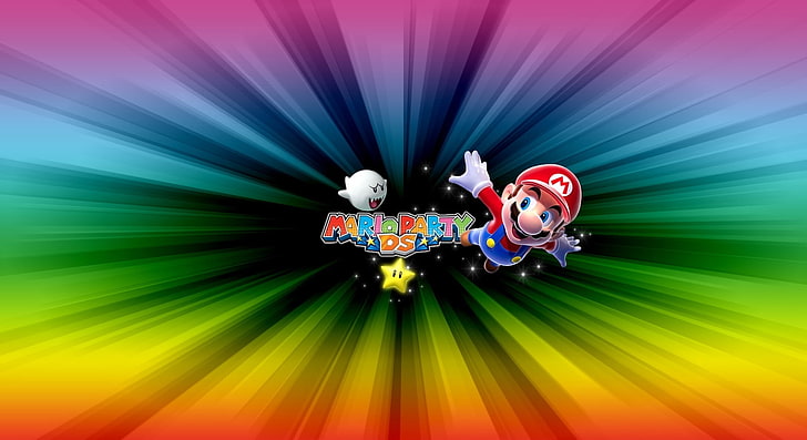 Mario Escape, Super Mario DS cover, Games, Mario, Colorful, worlds, nintendo, mario party ds, HD wallpaper