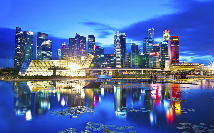 Азия, град, градски пейзажи, Сингапур, HD тапет