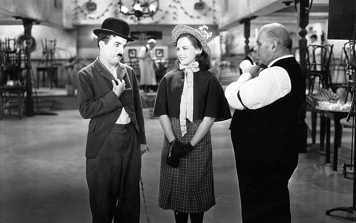 jaket jas pria warna hitam, Charlie Chaplin, film stills, monochrome, Wallpaper HD