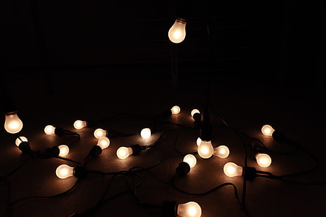 Glühbirne, Lampe, dunkel, Lichter, HD-Hintergrundbild HD wallpaper