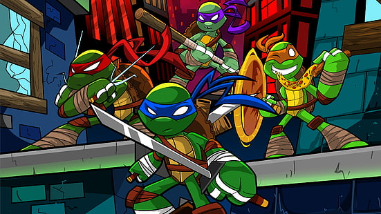 tortugas ninja mutantes adolescentes, tortuga ninja, hd, 4k, obra de arte, comportamiento, arte digital, artista, superhéroes, Fondo de pantalla HD HD wallpaper