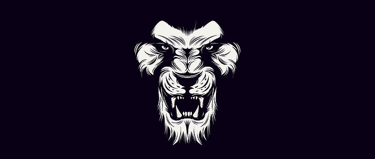 nero, leone, bianco, Sfondo HD HD wallpaper