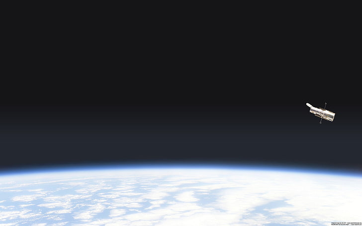 pesawat ruang angkasa putih, Bumi, satelit, atmosfer, ruang, Wallpaper HD