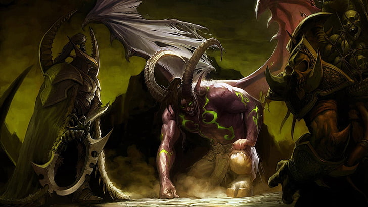 Karakter Warcraft, World of Warcraft, Illidan Stormrage, Maiev Shadowsong, Wallpaper HD